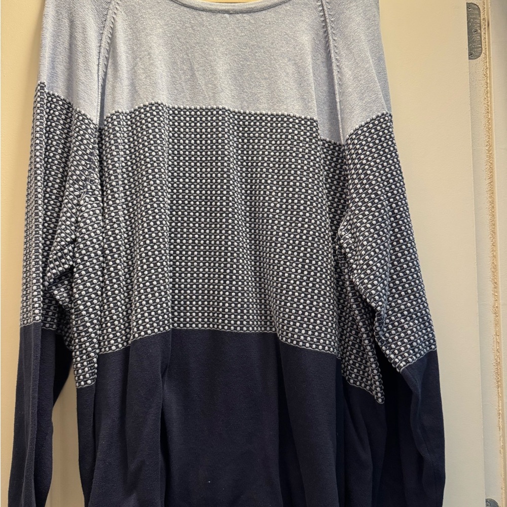 Karen Scott Blue and Gray Patterned Sweater